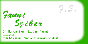 fanni sziber business card
